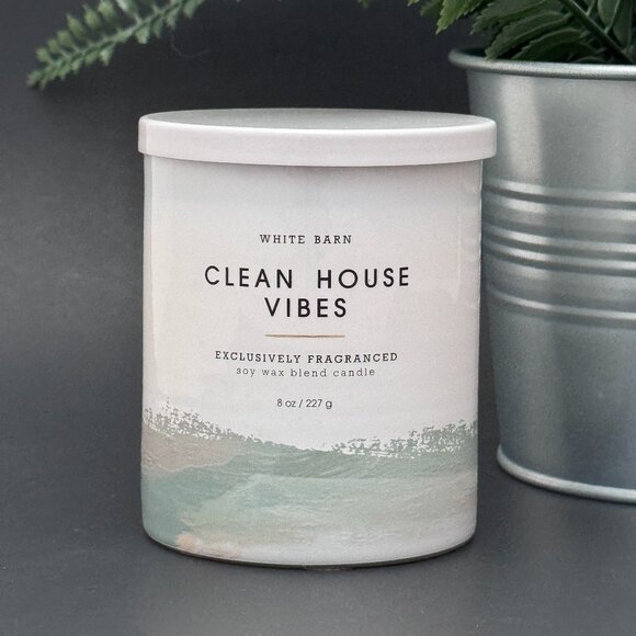 BBW Clean House Vibes White Barn Bath & Body Works Single Wick Candle - Picture 1 of 10
